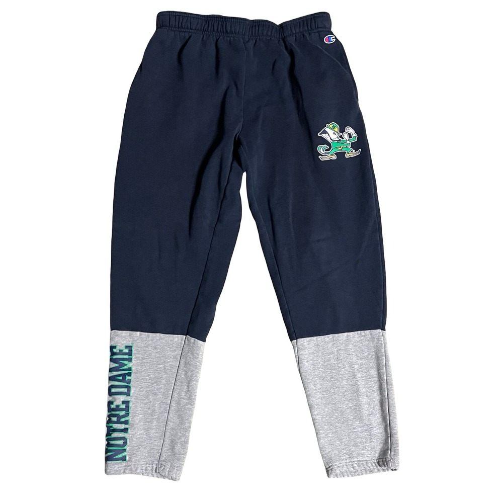 Champion Notre Dame Fighting Irish Sweatpants Navy Gray Large CBMFV04APR19